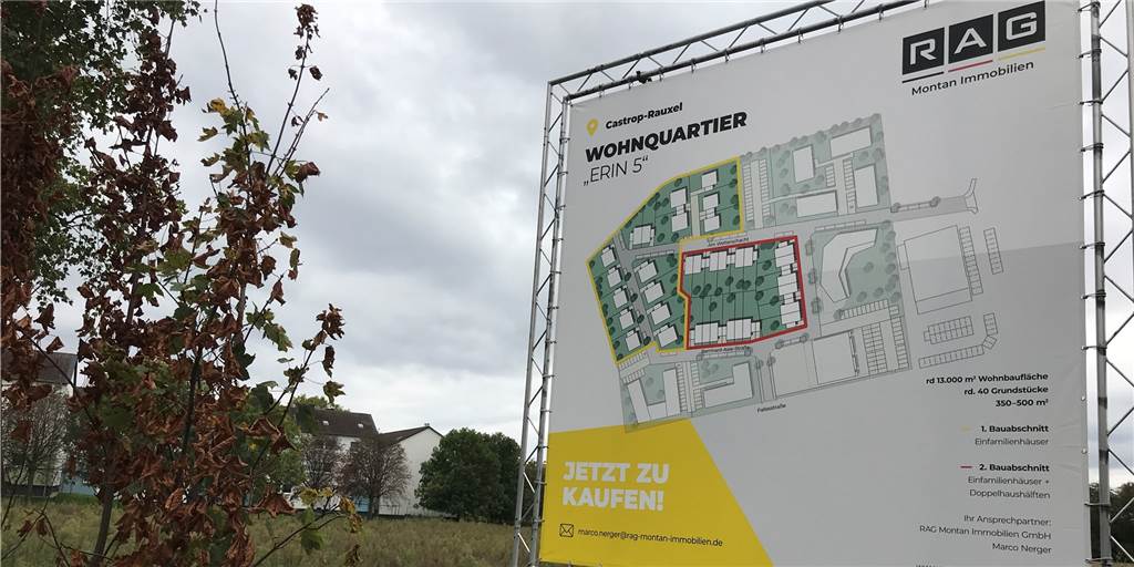 Immobilien in Castrop-Rauxel: Preise stiegen auf ein Rekordniveau Die RAG Montan-Immobilien entwickelt an der Pallasstraße ein Baugebiet. Hier sollen auch Einzel- und Reihenhäuser sowie Doppelhaushälften entstehen. Die Preise für solche Objekte sind stark gestiegen.