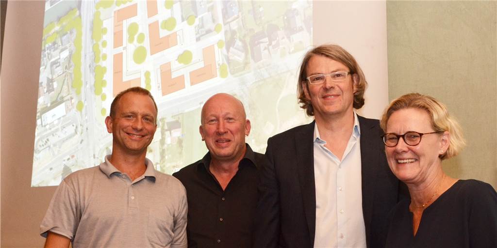Katharinenhöfe: Dank Kita und Gewerbe eine Win-Win-Situation Investor Michael Hiesgen und Bauunternehmer Johannes Stock verwirklichen die Katharinenhöfe in Hamm-Bossendorf.