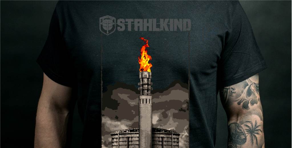Stahlkind-Fashion: Hörder Wahrzeichen flammt auf T-Shirts wieder auf Stahlkind macht die Hörder Fackel zum T-Shirt-Motiv.