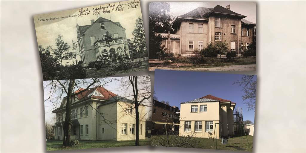 Rätsel um eine geheimnisvolle alte Villa in Dorsten endlich gelöst Die alte Postkarte einer "Villa Großbüning" von 1910 war der Ursprung der Suche. Laut Recherchen von Stadtarchivar Martin Köcher in historischen Karten handelt es sich bei dem Gebäude um die Villa Keller (Bilder aus den 1980er- und 1990er-Jahren und jetziger Zustand).