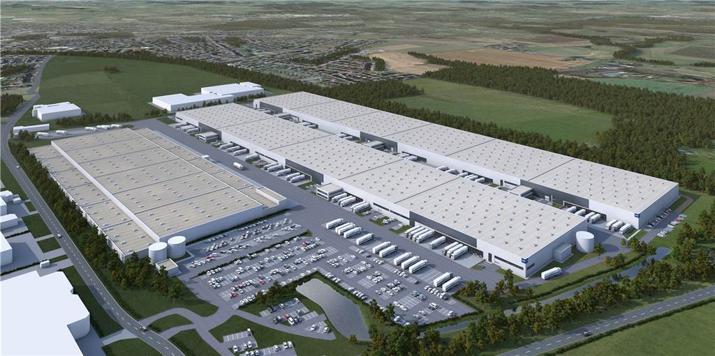 Neuer „Logistik-Hotspot“: Hellmann richtet größtes Lager der Welt für Wilo in Werne ein Visualisierung des neuen Logistikzentrums im Wahrbrink in Werne: In einen Teil zieht bald das Logistikunternehmen Hellmann ein, um für den Kunden Wilo ein Zentrallager aufzubauen.