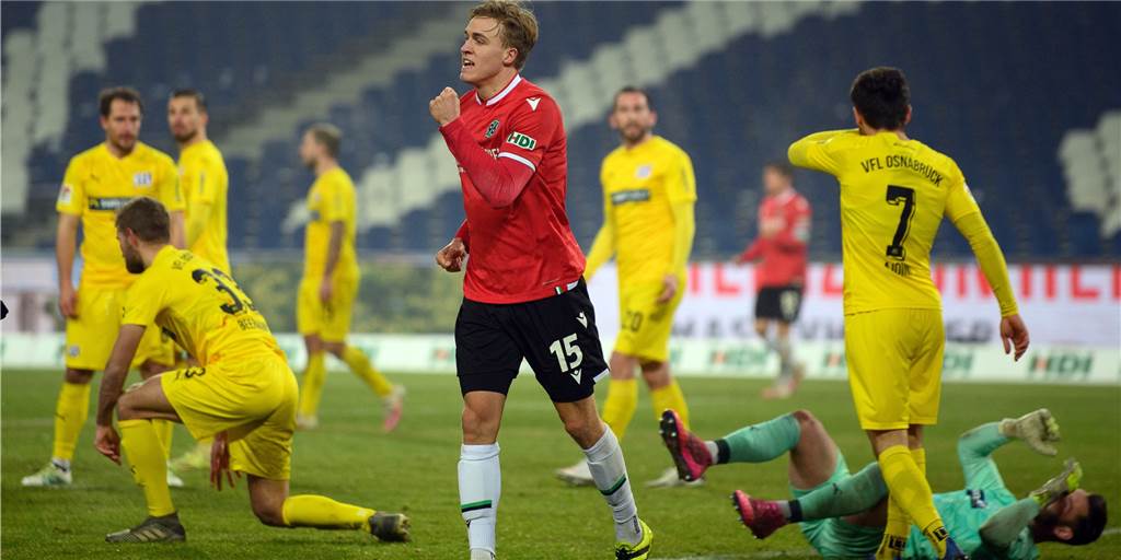 Timo Hübers: Begehrter Bundesligaprofi mit Wurzeln in Vreden Timo Hübers von Hannover 96, hier nach einem Treffer gegen den VfL Osnabrück, hat Wurzeln in Vreden und Ellewick.