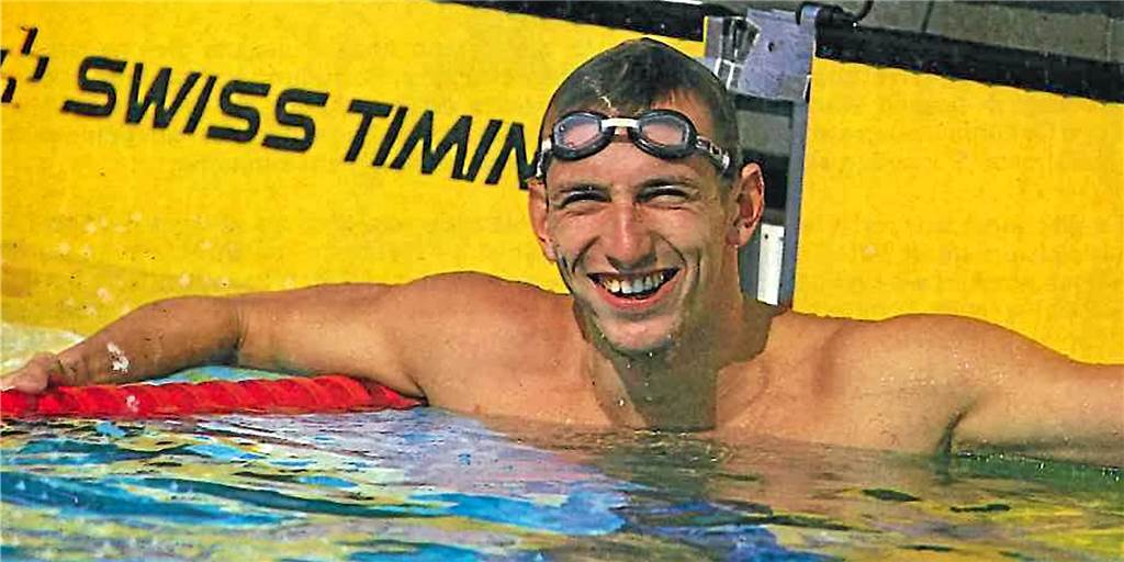 Olympia-Schwimmer Dirk Korthals: „Heimlich mit DDR-Sportlern die Badehosen getauscht“ Dirk Korthals 1985 in seinem Element