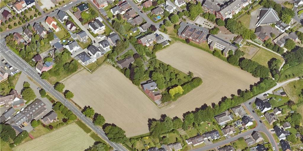 Endlich: Knoten für Neubaugebiet im Südosten von Dorsten durchschlagen Auf dieser U-fömigen Fläche in Altendorf-Ulfkotte soll das Neubaugebiet entstehen.