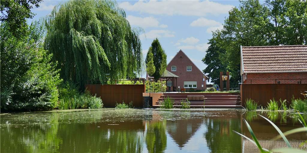 Crowdfunding für Wasserinstallation im Asbecker Dorfteich voller Erfolg Mittig des Dorfteiches in Asbeck soll die Wasserinstallation platziert werden.