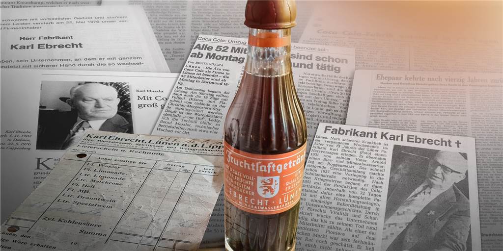 90 Jahre alte Limo: Spur führt zu Coca-Cola-Abfüller in Lünen Die Firma von Karl Ebrecht füllte das "Fruchtsaftgetränk" in den 1930er Jahren ab. Heute gibt es den Betrieb in Lünen nicht mehr.