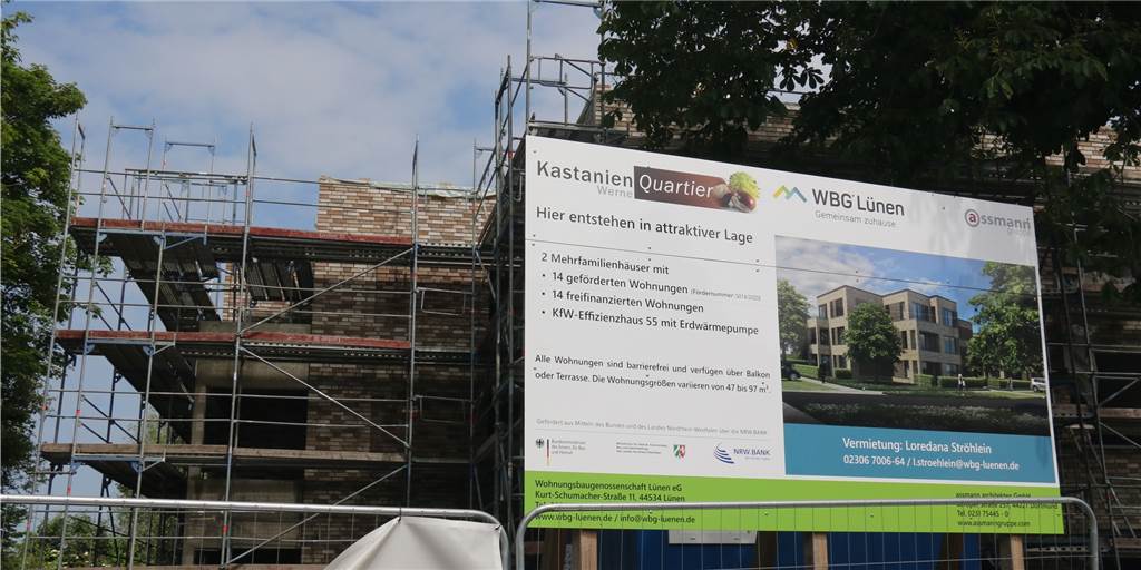 „Riesen-Run“ auf Kastanienquartier: Bewerbung um Wohnungen in Werne weiter möglich So soll das Kastanienquartier in Werne künftig aussehen: Noch sind nicht alle Wohnungen vergeben. Unzählige Anfragen gibt es allerdings.