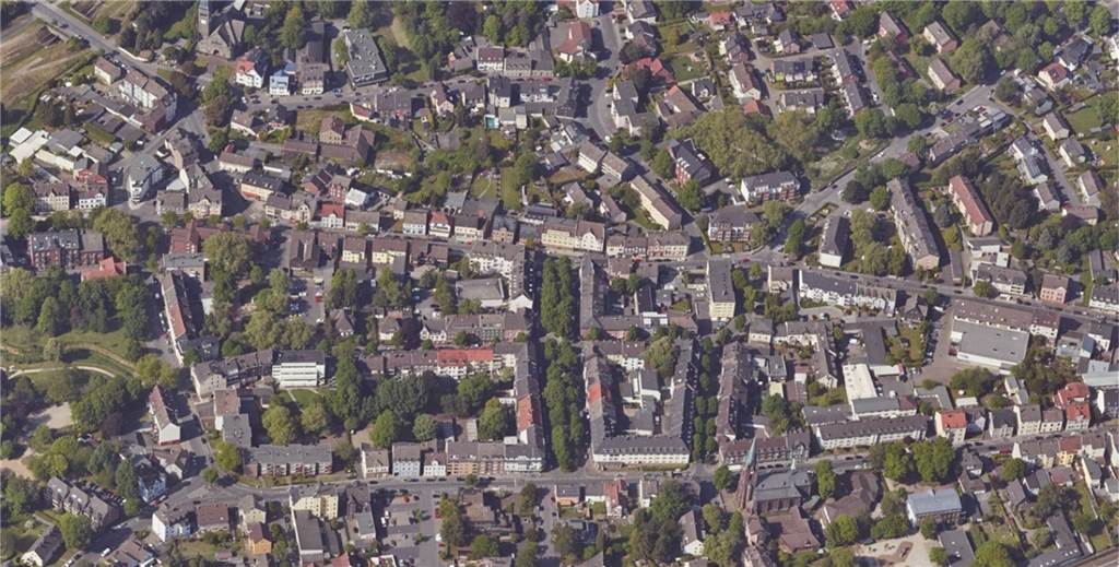 Umfrage gestartet: Wohin geht es künftig mit diesem Stadtteil? Der Martener Ortskern von oben. Ein Quartiersmanagement soll künftig versuchen, den Stadtteil bei seiner Entwicklung zu begleiten.