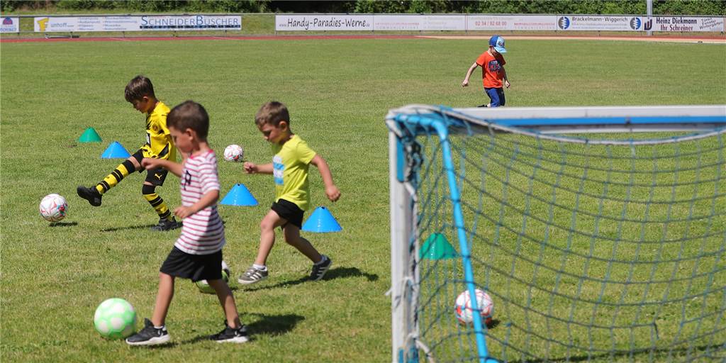 Mit Bildern: Eintracht Wernes Probetraining sorgt für Neuanmeldungen - Jugendabteilung gestärkt Die Kinder hatten beim Probetraining von Eintracht Werne eine Menge Spaß.