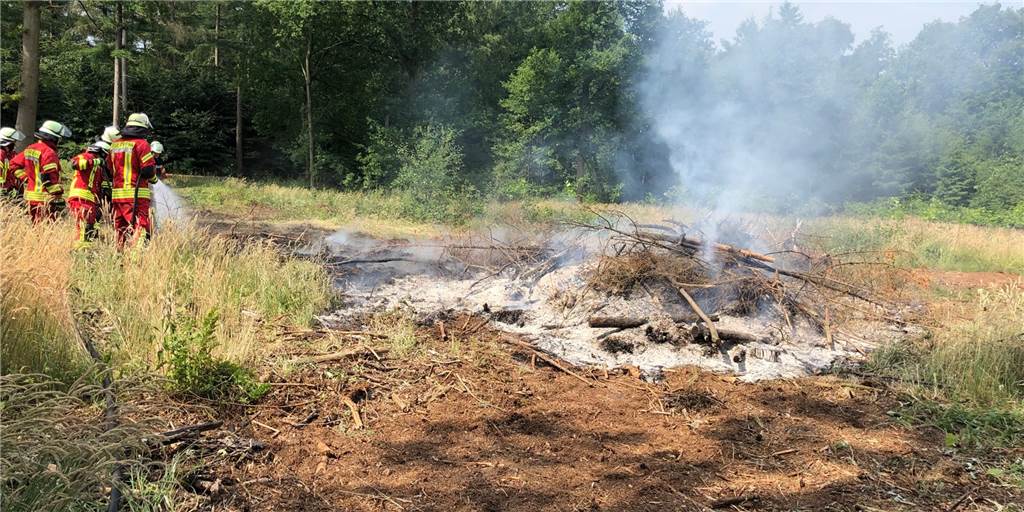 Erhebliche Brandgefahr: Feuer in Ahle wohl vorsätzlich gelegt Der Löschzug Heek war am Samstag (26. Juni) in Ahle im Einsatz.