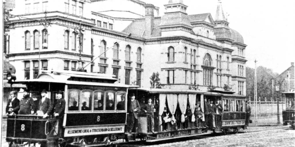 Vor 140 Jahren: Pferde zogen die erste Dortmunder Straßenbahn Der Fredenbaum mit seinem großen Saalbau war das Ziel der ersten Straßenbahn-Linie, die 1894 elektrifiziert wurde.