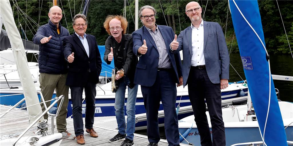 Sommer-am-See Konzerte gehen in die sechste Runde - mit Verspätung Freuen sich auf Sommer am See 2021, v.l.: Christian Zehren, Benno Schrief, Cookie Mußmann, Carsten Schier und Olaf Büchter.