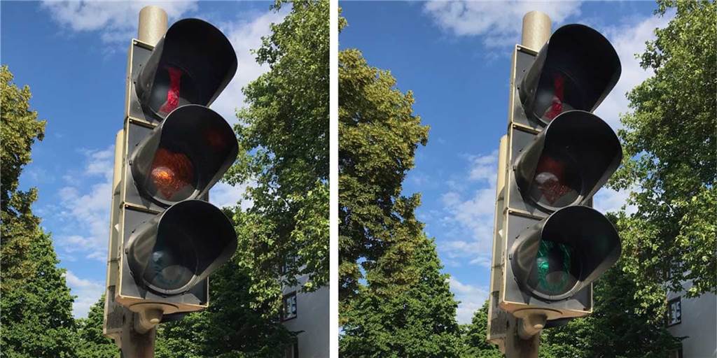 Schönste Ampel in Dortmund muss bald verschwinden – wegen der Radfahrer Erst durch das Zusammenspiel von Rot, Gelb und Grün ergibt sich die Botschaft.