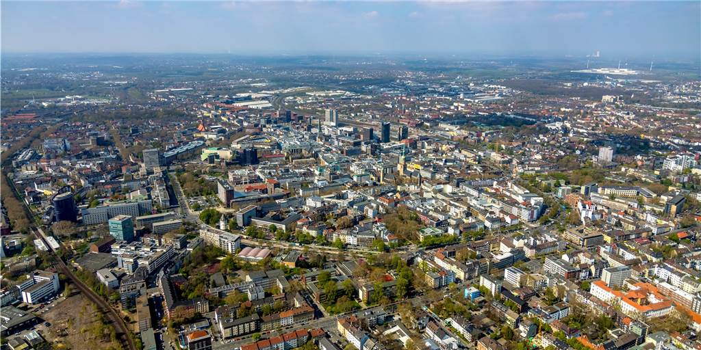 Corona in Dortmund: Nur 6 neue Fälle in einem Stadtbezirk - aber 50 in einem anderen Luftbild Dortmund City