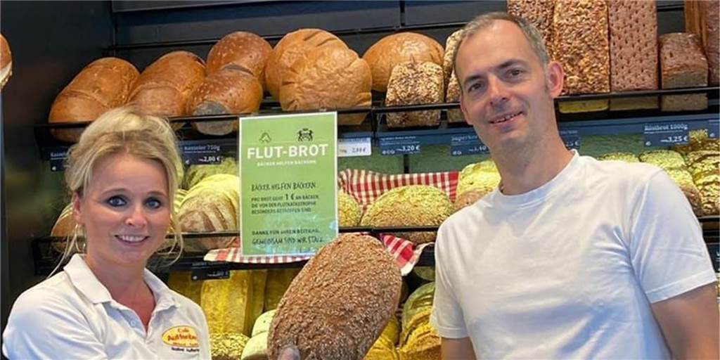 Unwetterhilfe: Bäckerei Auffenberg macht die Ruhrkruste zum Flut-Brot Isabel und Alexander Auffenberg aus Castrop-Rauxel helfen mit dem Verkauf eines besonderen Brotes den Bäckern, deren Backstuben durch Unwetter Bernd zerstört worden sind.