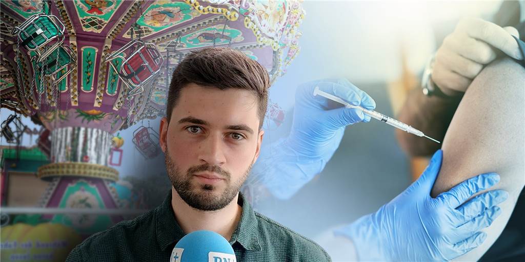 Re-Live: Corona-Impfung auf der Kirmes - angetrunken zum Piks? RN-Redakteur Lukas Wittland hat live vom Impfen am Pop-Up-Freizeitpark FreDOLino berichtet.