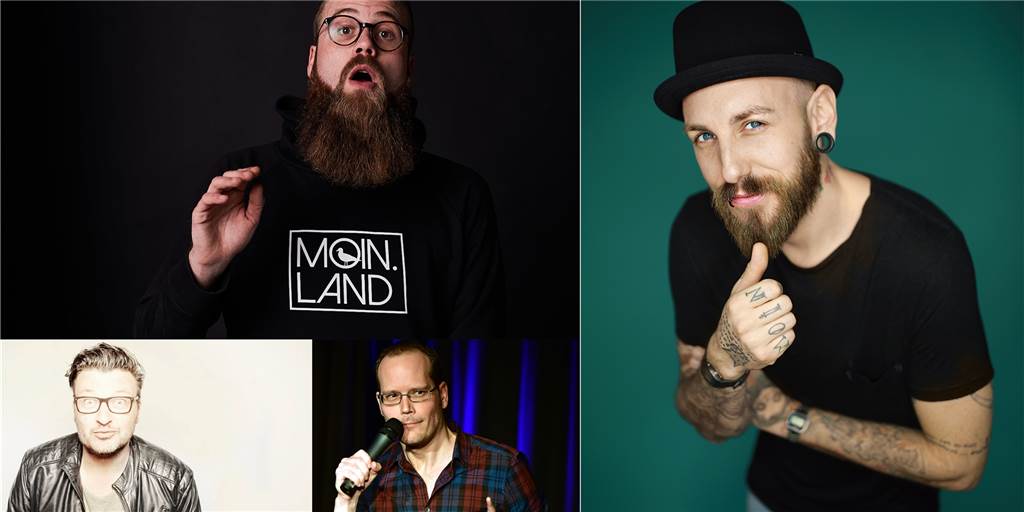 Comedy-Premiere im Plattenbau Schermbeck Ein Moderator und drei Comedians wollen bei der Premiere der Comedy Stage das Publikum im Plattenbau Schermbeck unterhalten.