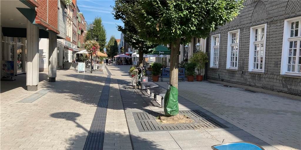 In die Neugestaltung der Fußgängerzone in Werne sind in den vergangenen Jahren umfangreiche Gelder des Bundes geflossen. Die Sanierung der Bonenstraße war eine der letzten Maßnahmen dieses Großprojektes.