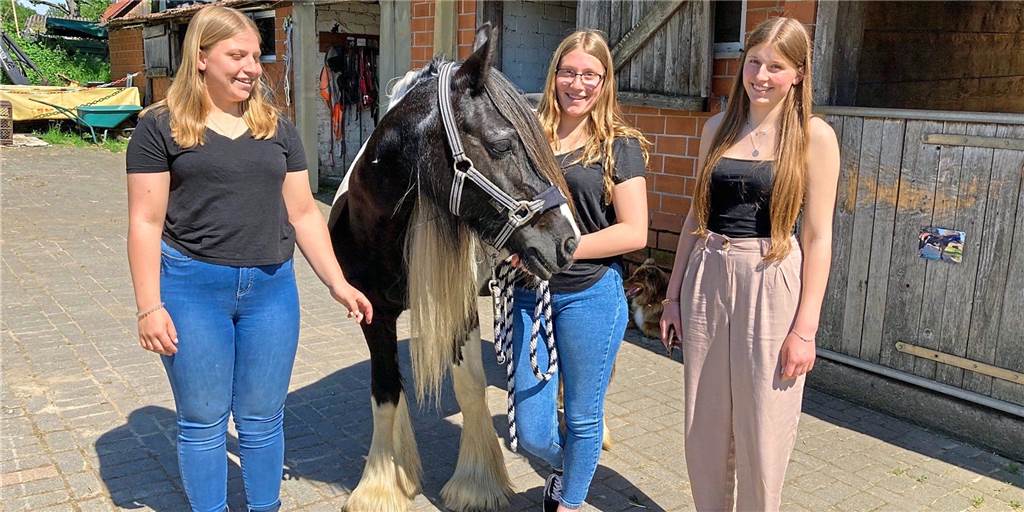 Drillinge aus Dorsten teilen alles - auch die Arbeit auf dem Bauernhof Marie, Christin und Sarah Korte (v.l.) sind als Drillinge unzertrennlich. Auch das Hobby Reiten teilen die Geschwister.