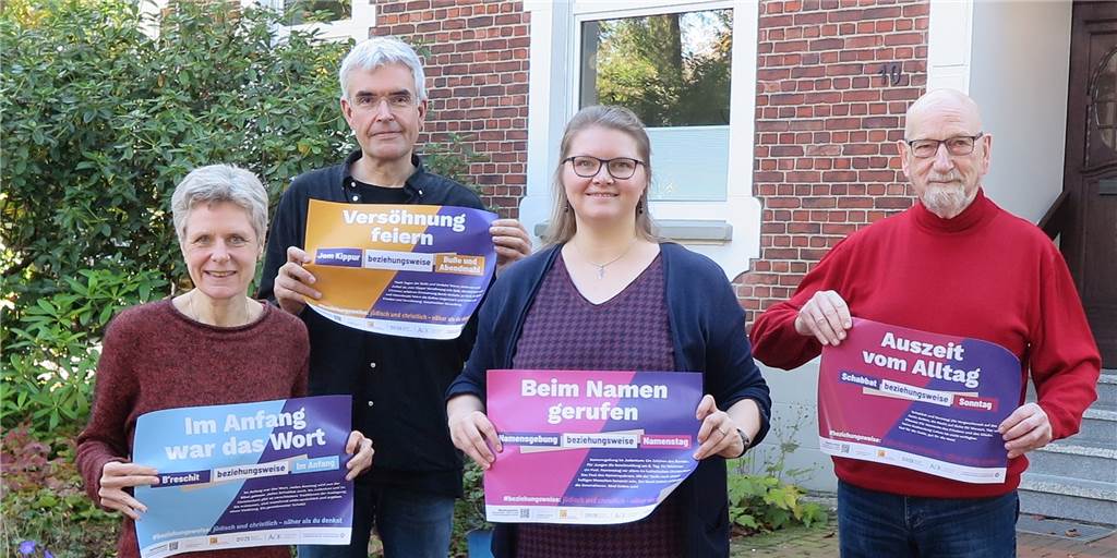 Neun Veranstaltungen zum Thema „1.700 Jahre jüdisches Leben“ Die Organisation der neunteiligen Veranstaltungsreihe zum Thema „1.700 Jahre jüdisches Leben in Deutschland“ übernahmen Anke Bender, Hans Herzog, Desirée Kaiser und Wolfgang Bornebusch (v.l.).