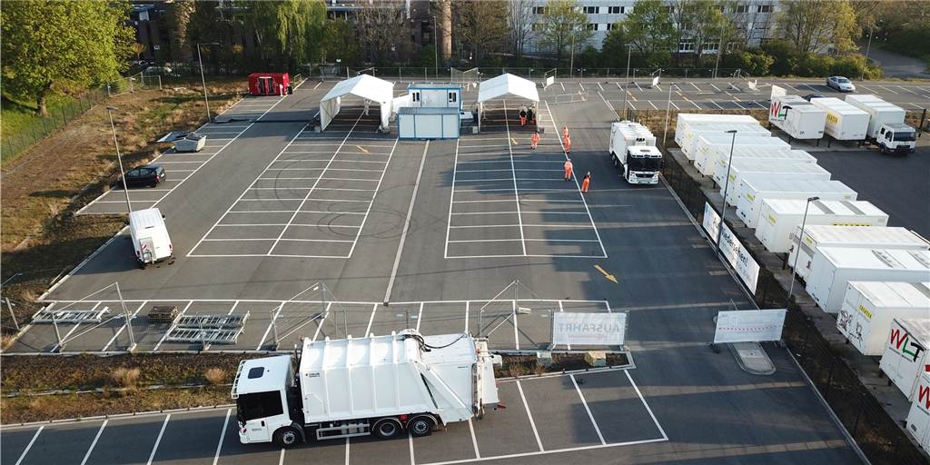 Comeback eines Testzentrums: Nicht ohne Termin zum Europaplatz Das Testzentrum am Europaplatz ist wieder gestartet, immer montags lassen sich nun erneut die Mitarbeiter des EUV schnelltesten (Das Foto stammt aus Mai 2021).