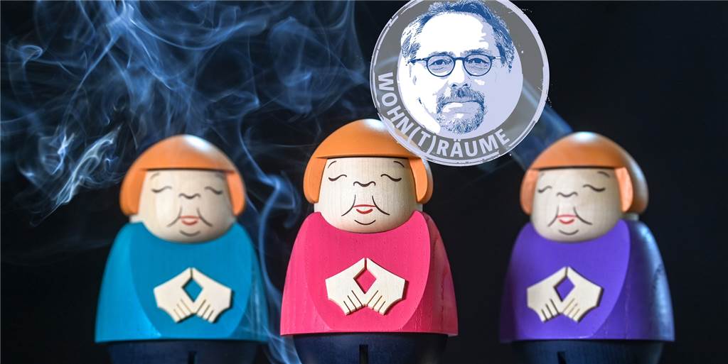 Dampfende Angela: Eine Traum-Deko für nüchterne Weihnachts-Typen Angela Merkel in der Schauwerkstatt der Seiffner Volkskunst. Ein weihnachtliches Deko-Muss für jeden nüchternen Realisten eigentlich.