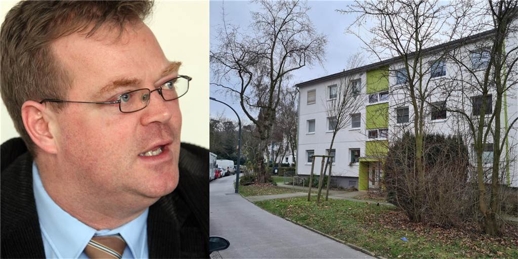 Mutter getötet: Sohn (30) stand schon mehrfach mit Messer im Schlafzimmer Staatsanwalt Henner Kruse (l.) berichtet über die Hintergründe der Tat, die sich im rechts zu sehenden Haus in Löttringhausen zugetragen hat.