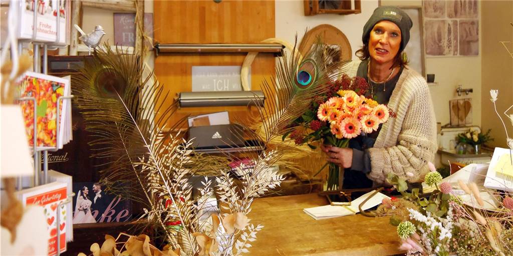 Sabine Eiselt kann bisher noch nicht einschätzen, wie viele Kunden sie am Valentinstag in ihrem "Blütenkult" in Herten-Disteln empfangen darf.