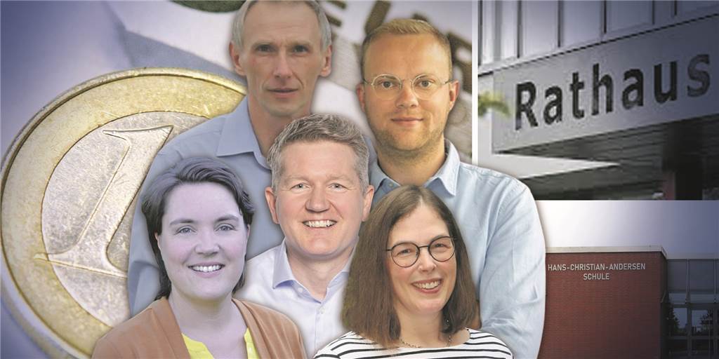 Südlohn investiert kräftig: Soll ehemalige Roncalli-Schule nun verkauft werden? Während sich die Fraktionen bei der Beratung zum Haushaltsplanentwurf im Hauptausschuss vornehmlich mit der Ausgabenseite beschäftigt hatten, widmeten sich die Fraktionen um die Vorsitzenden Sabrina Späker (SPD), Maik van den Sand (WSO), Jörg Schlechter (FDP), Thomas Rathmer (CDU) und Karin Schmittmann (UWG, v.l.) bei der Beschlussfassung im Rat auch der Einnahmenseite. Themen waren vor allem ein möglicher Verkauf der Hans-Christian-Andersen-Schule und die Steuereinnahmen.
