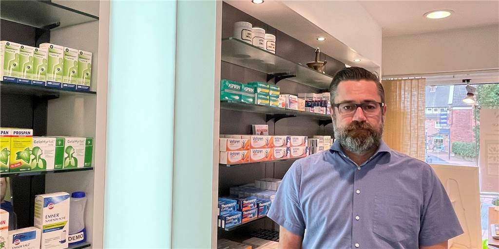 Apotheker Jürgen Beimesche setzt auf eine Corona-Test-Innovation Jürgen Beimesche, Inhaber der Sonnen-Apotheke in Stadtlohn, möchte es den Menschen in Zukunft leichter machen schnellstmöglich an ein sicheres Test-Ergebnis zu gelangen.