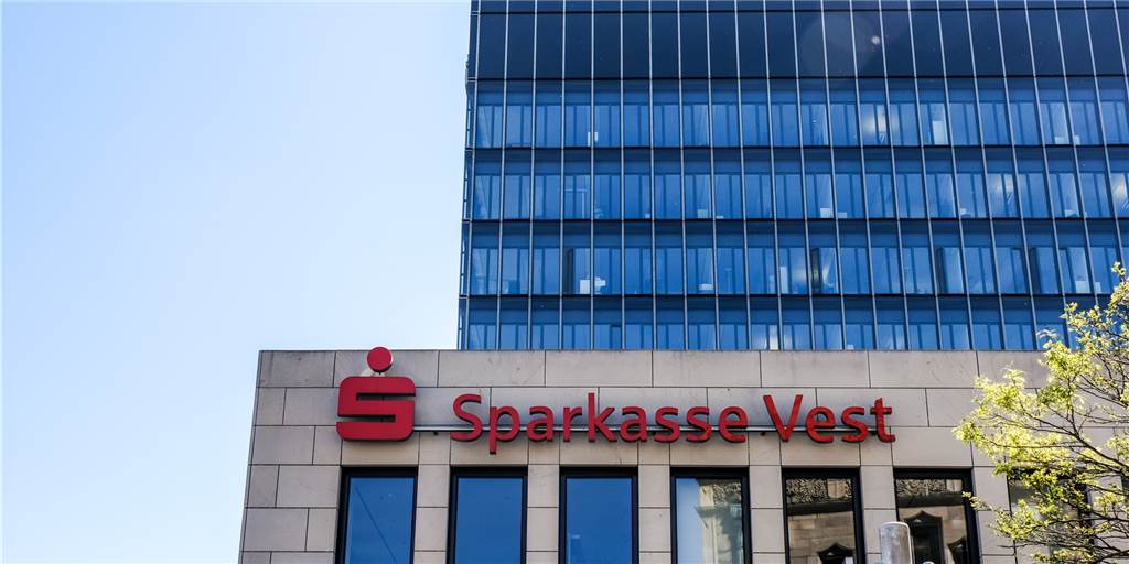 Die  Zentrale der Sparkasse Vest am Herzogswall in Recklinghausen.