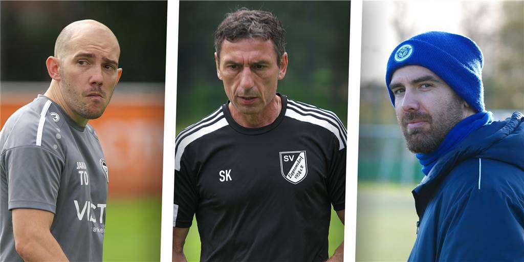 Absagen wegen Sturmtief: „Die Personalsituation wäre eine Katastrophe gewesen“ Die Halterner Trainer (v.l.) Timo Ostdorf, Sven Kmetsch und Phillip Oligmüller haben Verständnis für die Absage der kommenden Spiele.