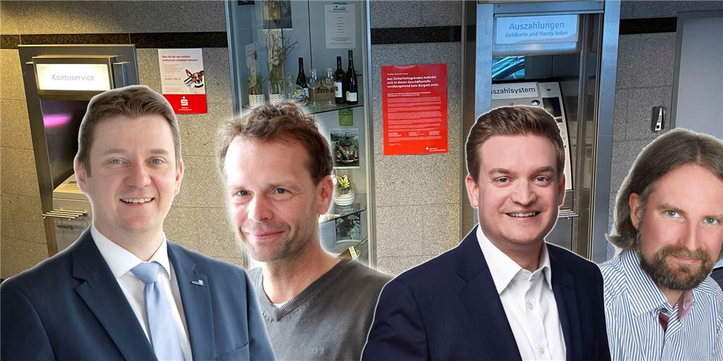 Verwaltungsrat zu Sparkassen-Schließungen: „Furcht kein guter Ratgeber“ Rajko Kravanja (v.l.), Bert Wagener und Michael Breilmann sind Verwaltungsrats-Mitglieder. Daniel Molloisch (r.) ist sogar im Vorstand. Sie alle leben in Castrop-Rauxel.