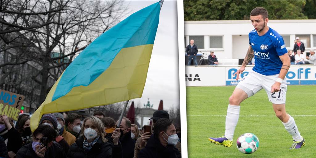Valentyn Yarokha und der ständige Kontakt in die Heimat: „Alle haben Panik“ Valentyn Yarokha (r.) vom TuS Haltern am See steht aktuell in ständigem Kontakt mit seiner Familie in der Ukraine.