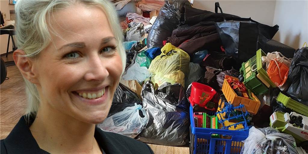 Werner gründen Verein für Ukraine-Hilfe - und erhalten Angebote von der Nordsee Rebekka Kämpfe organisiert die angekommenen Spenden für die Ukraine.