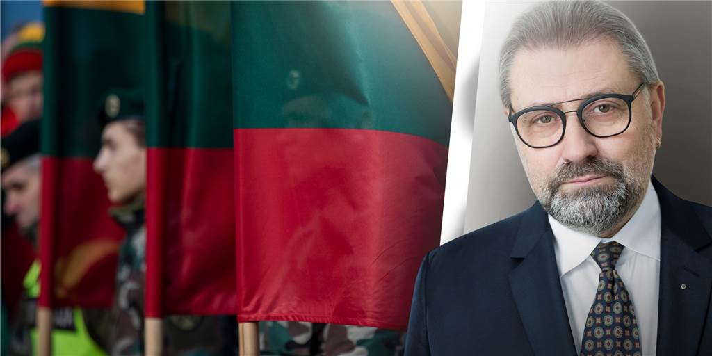 Täglich eine Friedens-Kundgebung in Lünens Partnerstadt Panevėžys Der Bürgermeister der litauischen Partnerstadt Panevėžys, Rytis Mykolas Račkauskas - hier in einer Collage mit litauischen Flaggen - und seine Landsleute sind sehr besorgt angesichts des Krieges in der Ukraine.