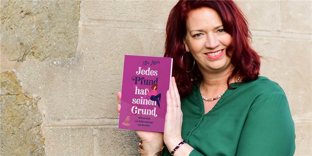 Ellen Lutum ist stolz auf ihr zweites Buch "Jedes Pfund hat seinen Grund". Lange hat sie sich nicht getraut, über das Thema zu schreiben.