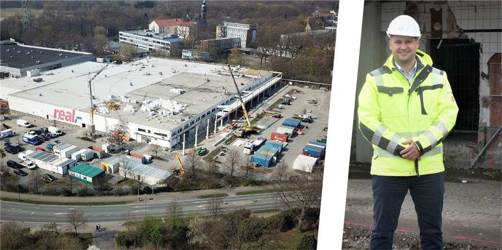 Globus baut aus: Alter Real in Castrop-Rauxel erhält eine Etage mehr Aus Real wird Globus: Die Bauarbeiten schreiten voran, wie uns Marktleiter Dominik Trieba bei einem Baustellenbesuch am Freitag zeigte.