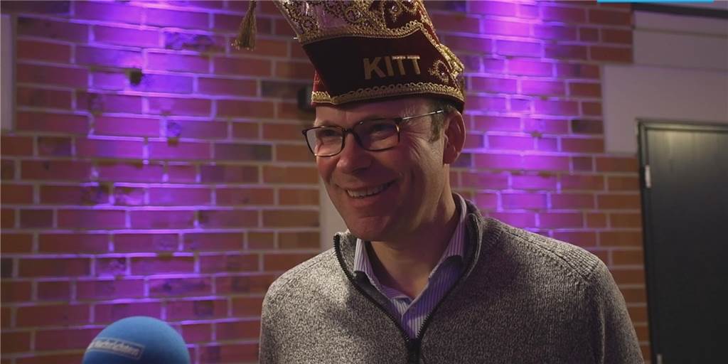 Düsseldorfer Mai-Umzug abgesagt: Wie halten es die Karnevalisten in Olfen? Matthias Kortenbusch, Kitt-Präsident, beim Online-Karneval 2021. Wie es um den Umzug im Mai 2022 steht, das will der Kitt bald entscheiden.