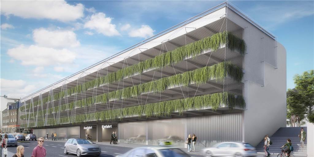 Altes Schmuddel-Parkhaus an der Faßstraße wird zum grünen Hingucker Hell und grün soll das Parkhaus an der Faßstraße nach dem Umbau erscheinen.