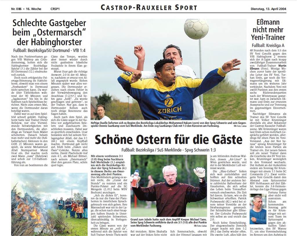 Mit Zweitliga--Kandidat: SuS Merklinde klopfte 2004 laut an die Landesliga-Tür