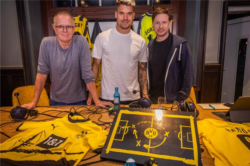 Exklusive Bilder vom 400. BVB-Podcast: Torwart Alexander Meyer zu Gast in der Westfalenschenke