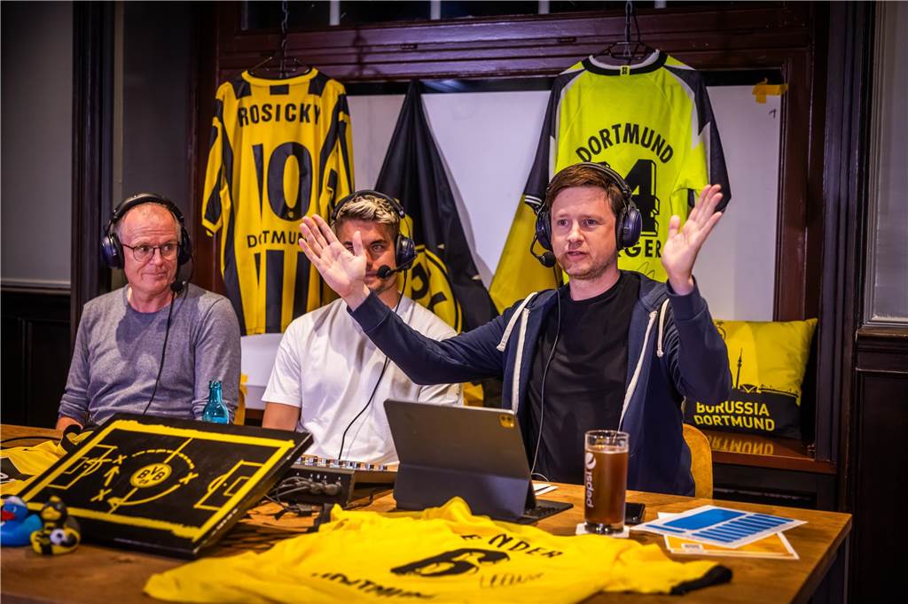 Exklusive Bilder vom 400. BVB-Podcast: Torwart Alexander Meyer zu Gast in der Westfalenschenke