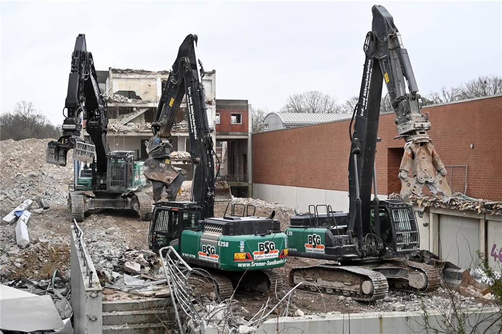 Bagger-Ballett an der Ladenzeile in Barkenberg : Viele Bilder von den Abrissarbeiten