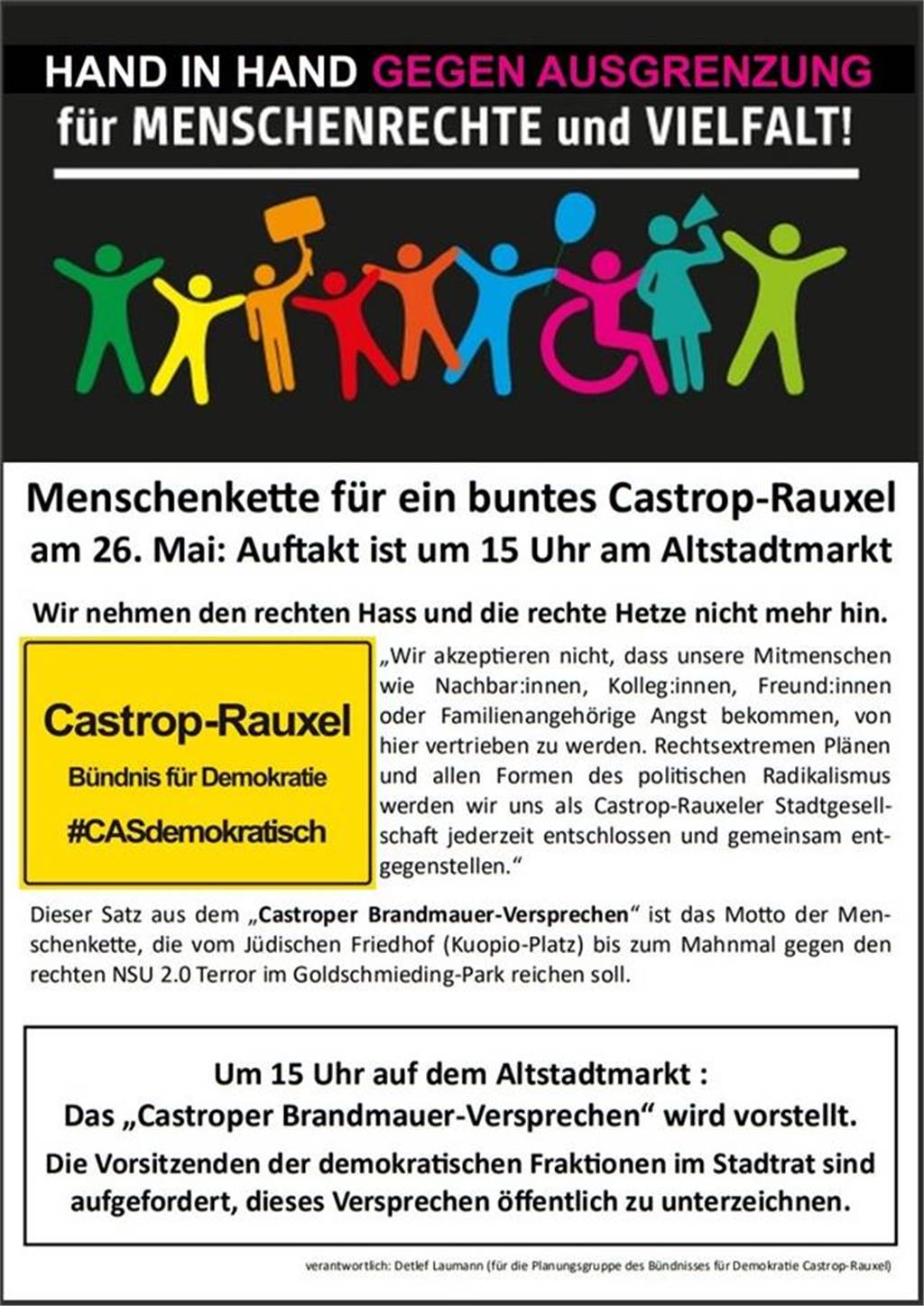 Bündnis für Demokratie im Wortlaut: Das ist das „Castroper Brandmauer-Versprechen“ Bündnis für Demokratie im Wortlaut: Das ist das „Castroper Brandmauer-Versprechen“