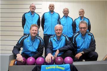 Bildeten im September 2017 das Team der SK Castrop-Rauxel: (hinten, v.l.) Michael Pahsen, Nils Bücker, Detlef Reschke, Klaus Mestenhauser, (vorne v.l.) Norbert Jazbinsek, Joachim Müller und Frank Hambuch.
