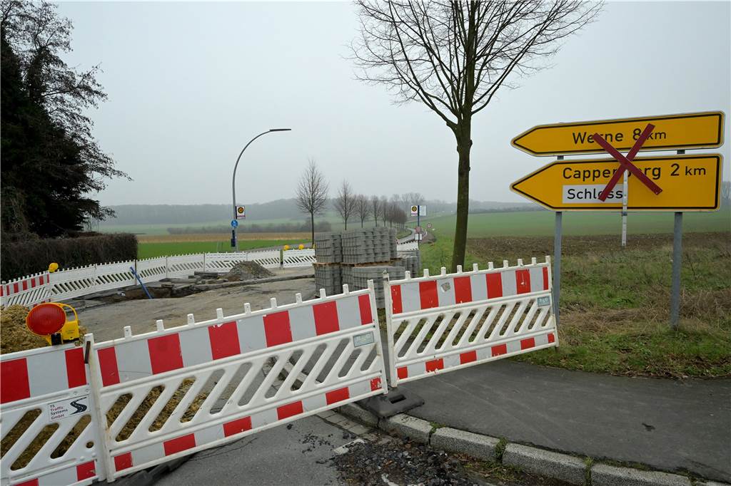 Bauarbeiten an Borker Straße in Cappenberg: Wichtiger Schritt vollzogen Bis voraussichtlich Anfang April ist die Borker Straße gesperrt.
