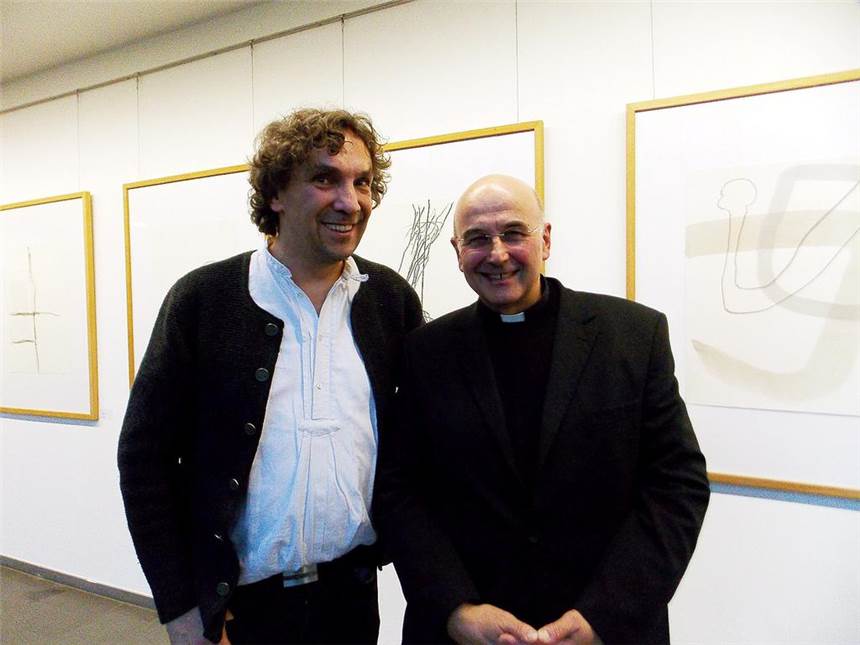 "Ganz Oberammergau hat Angst vor Abdullah" Bischof Felix Genn (r.) lud zum Künstlertreffen in Münster den Passionsspiel-Regisseur Christian Stückl ein.