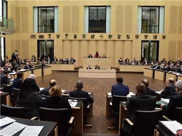 Blick in den Plenarsaal des Bundesrates in Berlin. Foto: Ralf Hirschberger