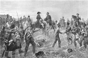 Blücher und Wellington bei der Schlacht von Waterloo 1815. An der nahm auch Caspar Diedrich Wehrenbold als freiwilliger Jäger im Münsterländer Landwehr-Infanterie-Regiment teil.